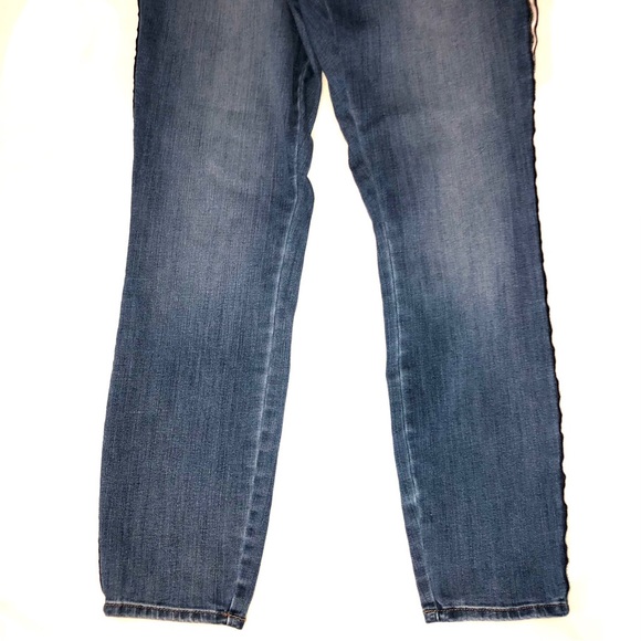 LOFT High Waist Striped Skinny Jeans - Picture 3 of 10